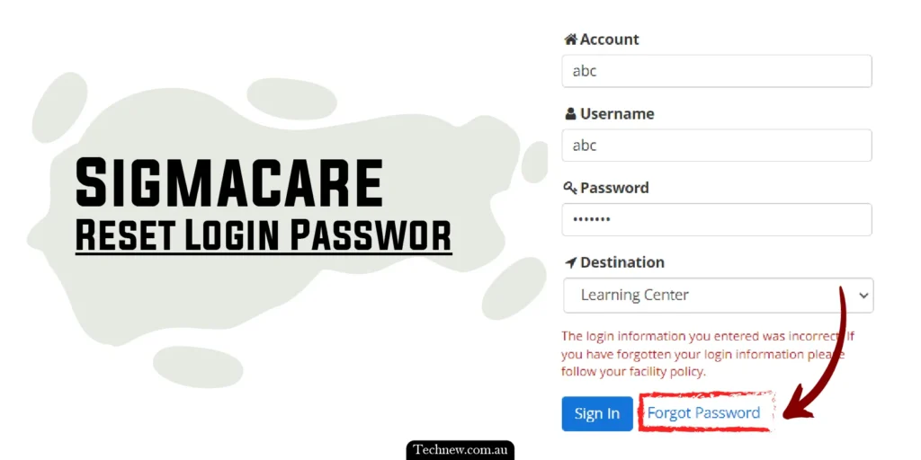 Sigmacare login password