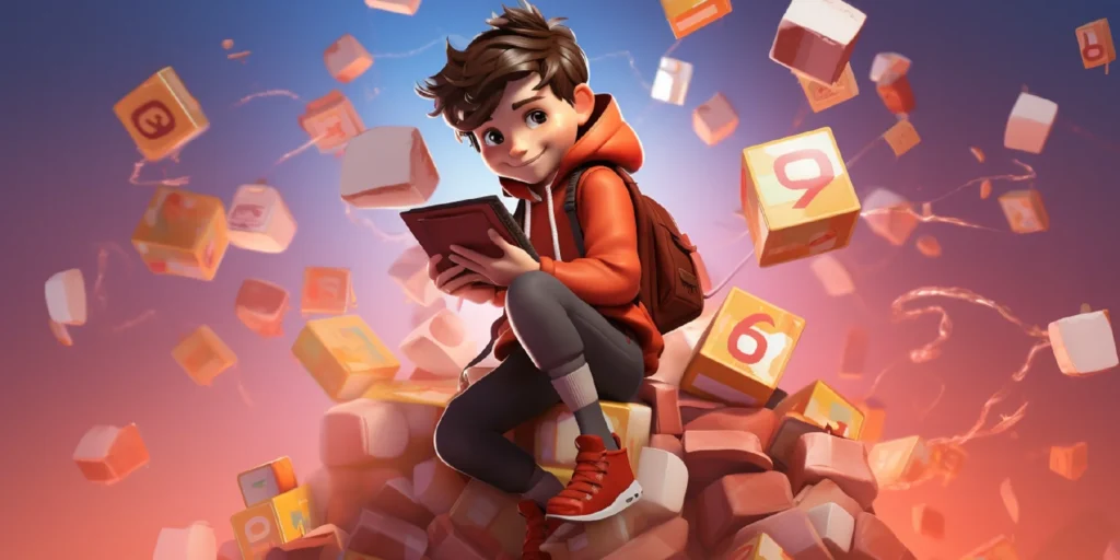 Kid with books