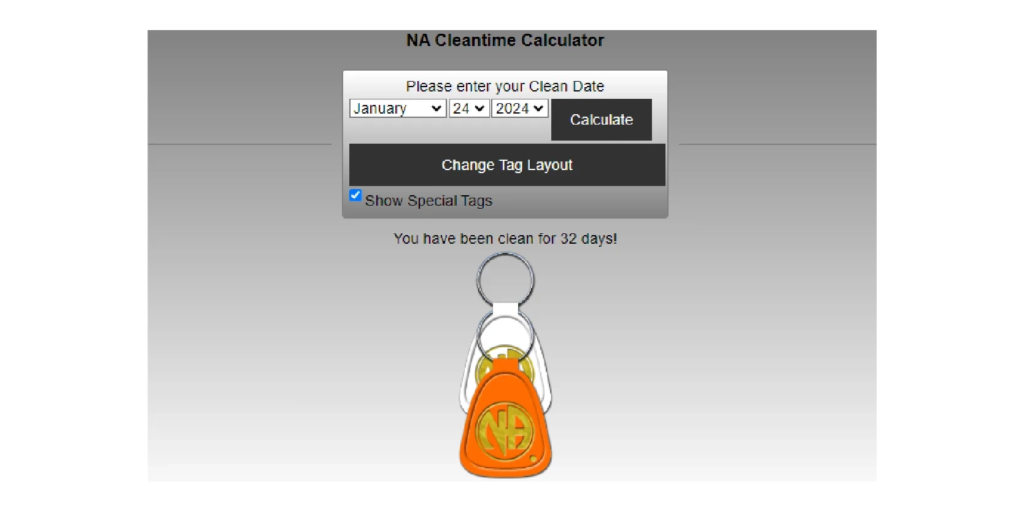 narcotics anonymous clean time calculator