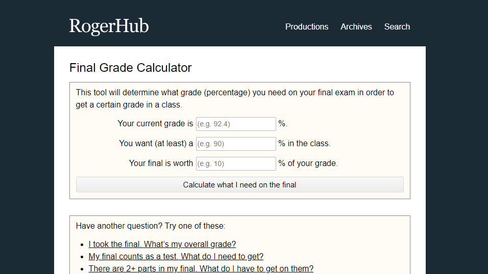 A Comprehensive Overview of RogerHub Final Grade Calculator 2 Screenshot 1465
