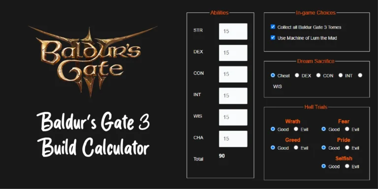Unbiased Review of Baldurs Gate 3 Build Calculator