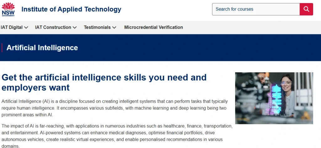 TAFE NSW Introduction to Artificial Intelligence