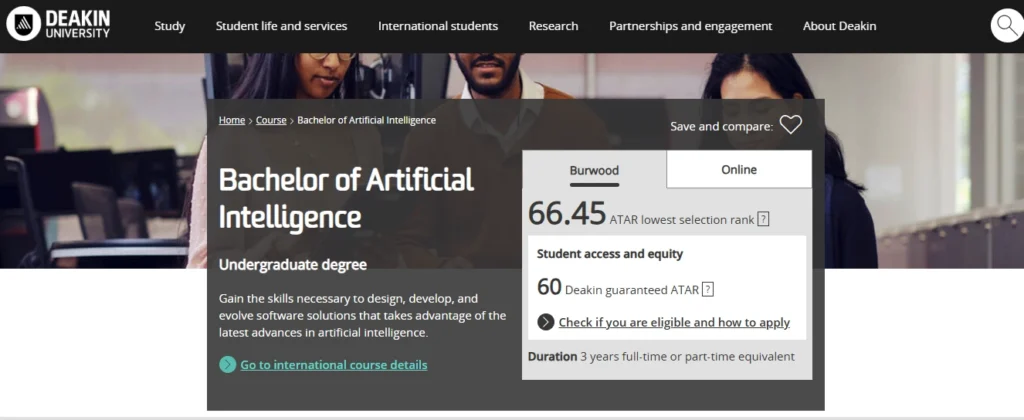 Deakin University Bachelor of Applied Artificial Intelligence