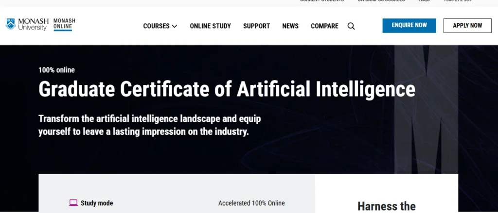 Monash University Graduate Diploma in Artificial Intelligence