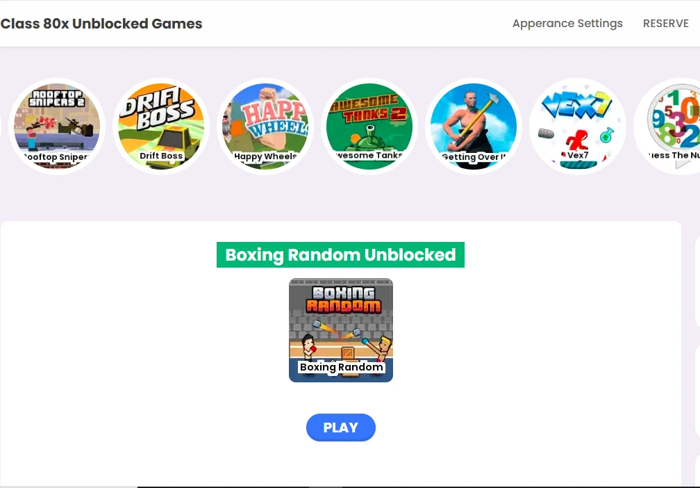 Boxing random play on classroom 80x