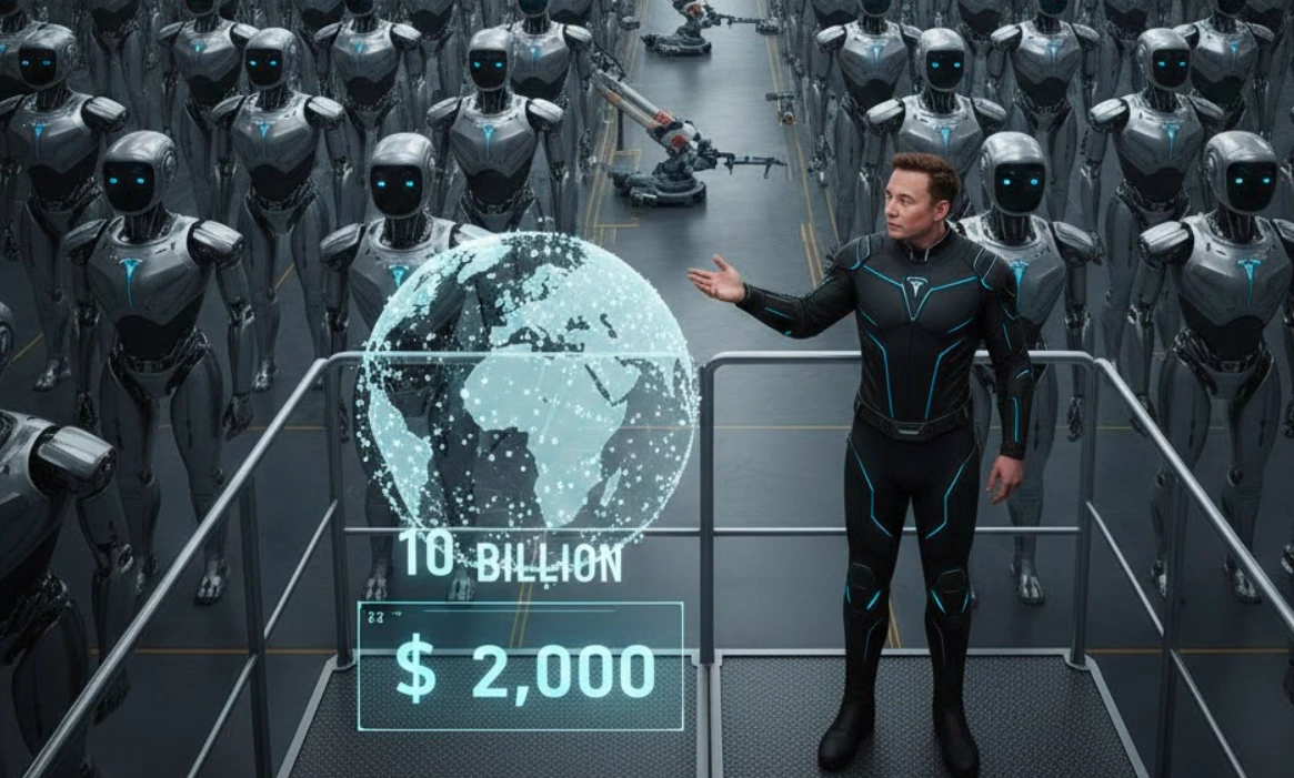 Elon Musk Predicts 10 Billion Humanoid Robots by 2040 at 20,000 Each (1)