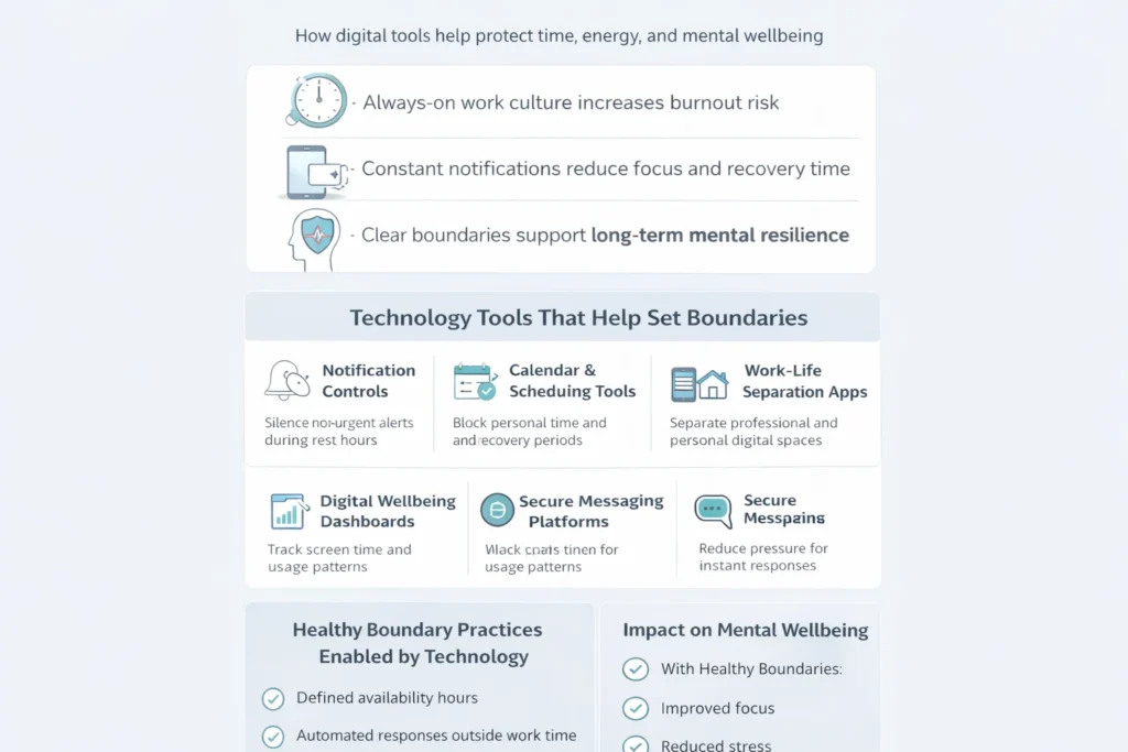 How technology supports mental wellbeing boundaries