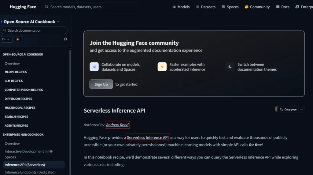hugging face free ai api