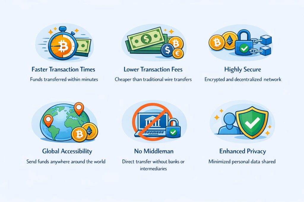 Benefits of crypto wire transfers