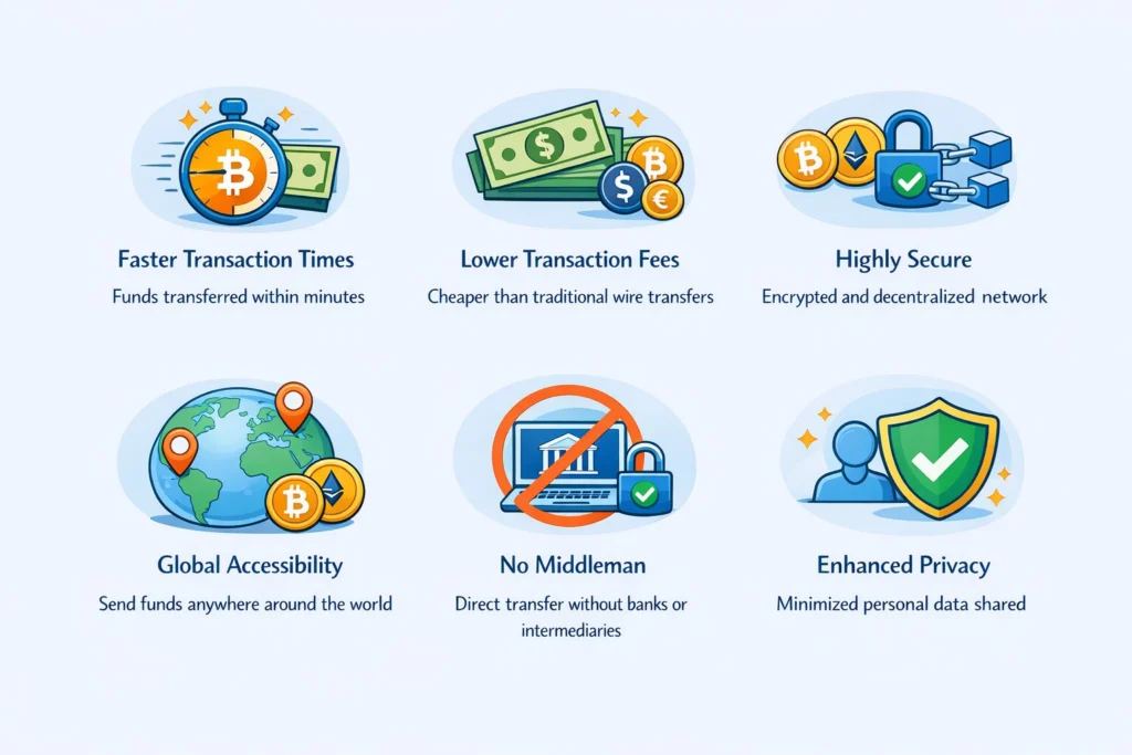 Benefits of crypto wire transfers
