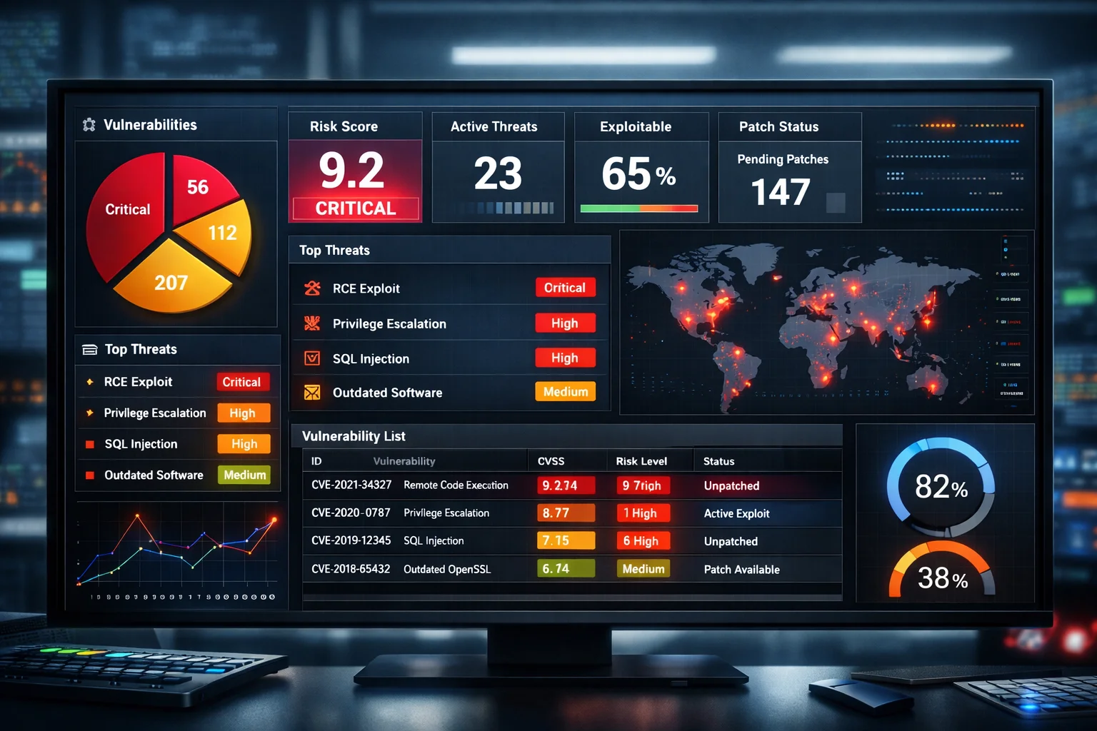 Cybersecurity vulnerability management dashboard