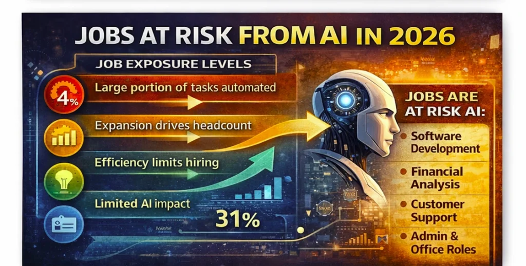 Jobs at Risk from AI in 2026: Real Data Behind Slowing Hiring and Changing Work 2 Jobs at risk from AI