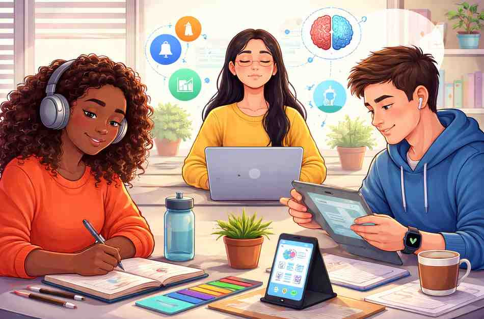 Students managing focus and stress