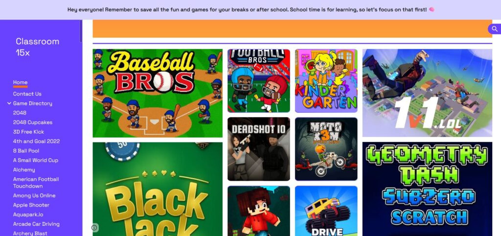 colorful display with multiple games calssroom 15x