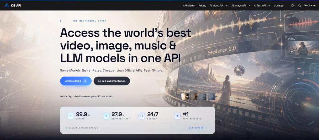 dashboard of Kie.ai