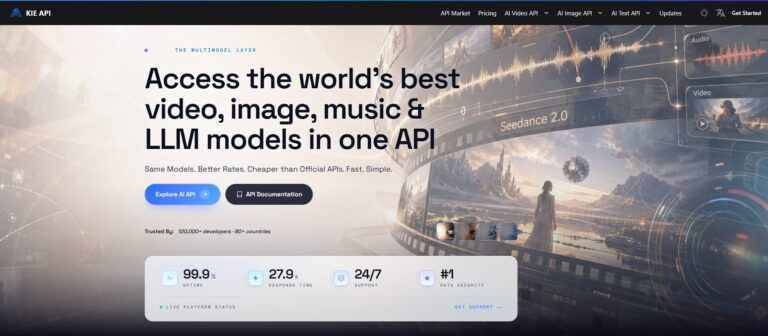 dashboard of Kie.ai