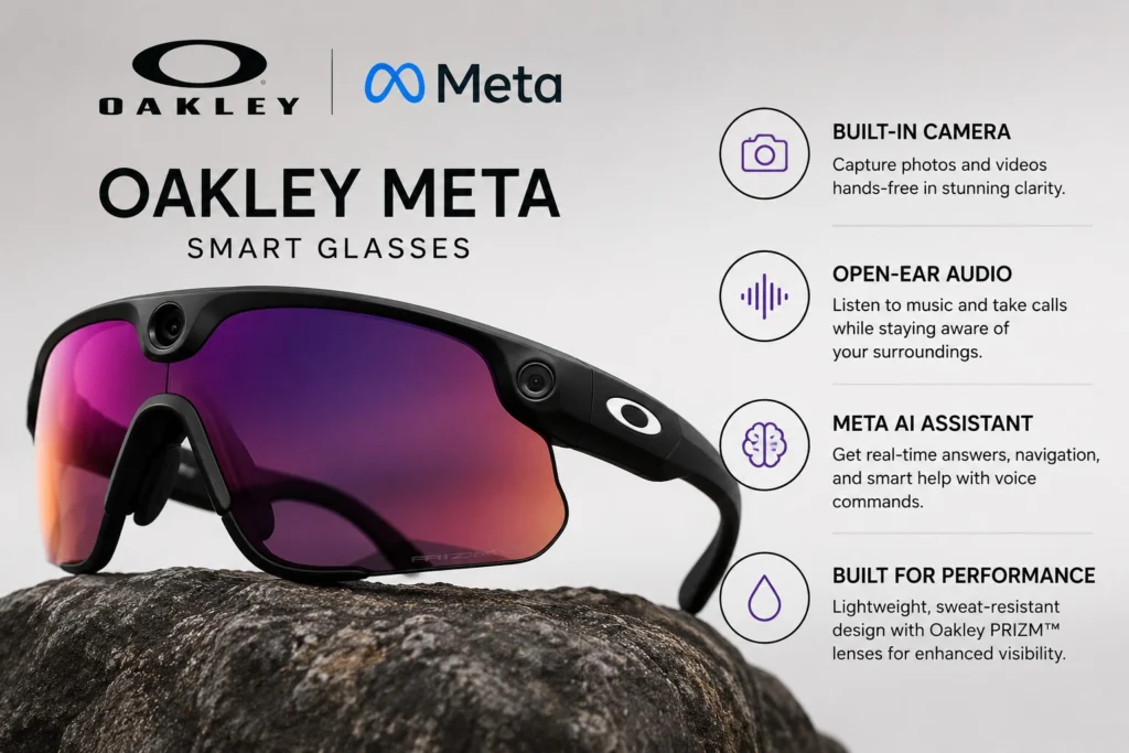 Oakley Meta Smart Glasses Explained: Features, Design, AI Technology, Pricing, Benefits, and Complete Athlete Guide 2 meta glasses with features