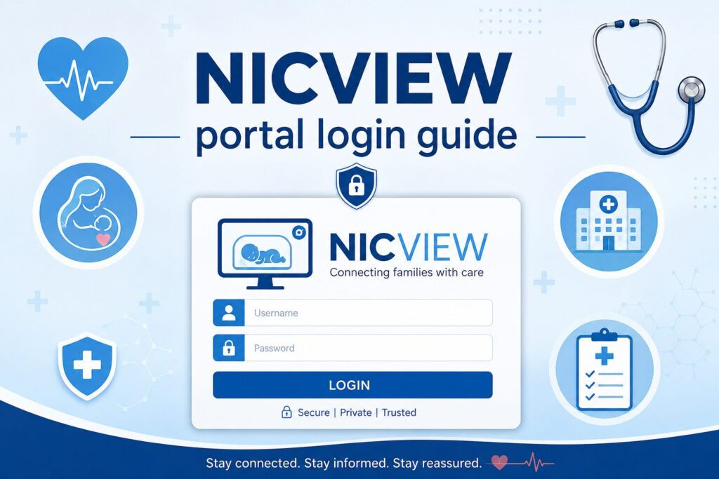 nicview portal in blue text