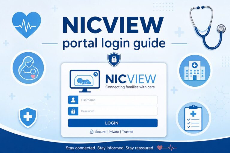 nicview portal in blue text