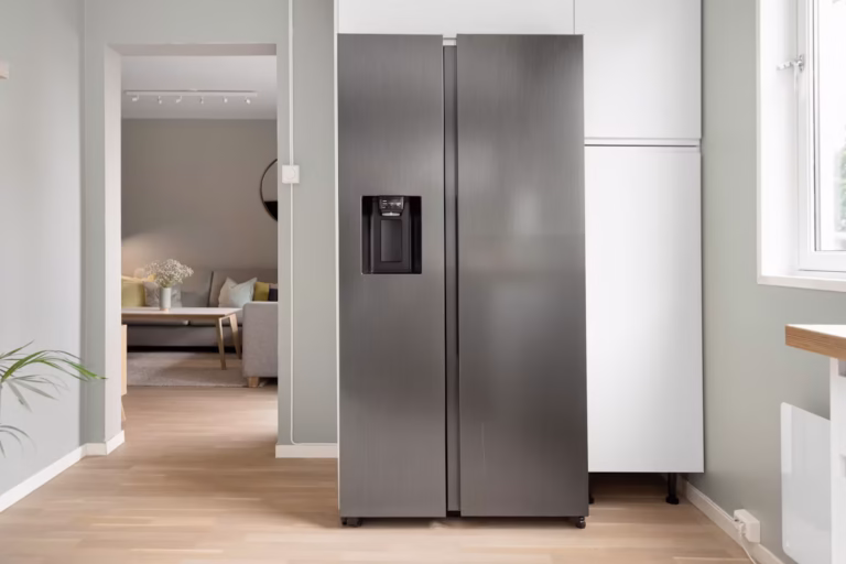 a refrigerator in kitchen